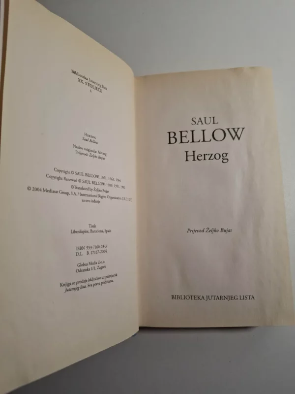 Herzog - Saul Bellow , biblioteka Jutarnji list - Slika 3