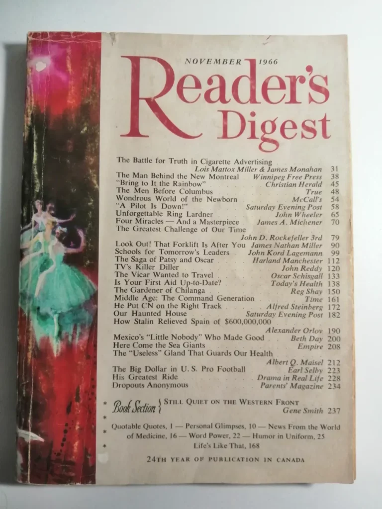knjiga Reader's Digest Magazine November 1966