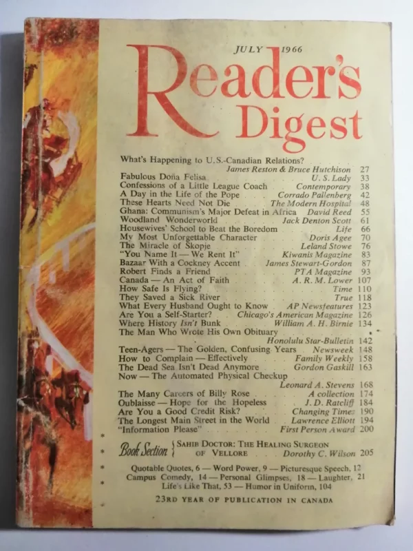 knjiga Reader's Digest Magazine July 1966