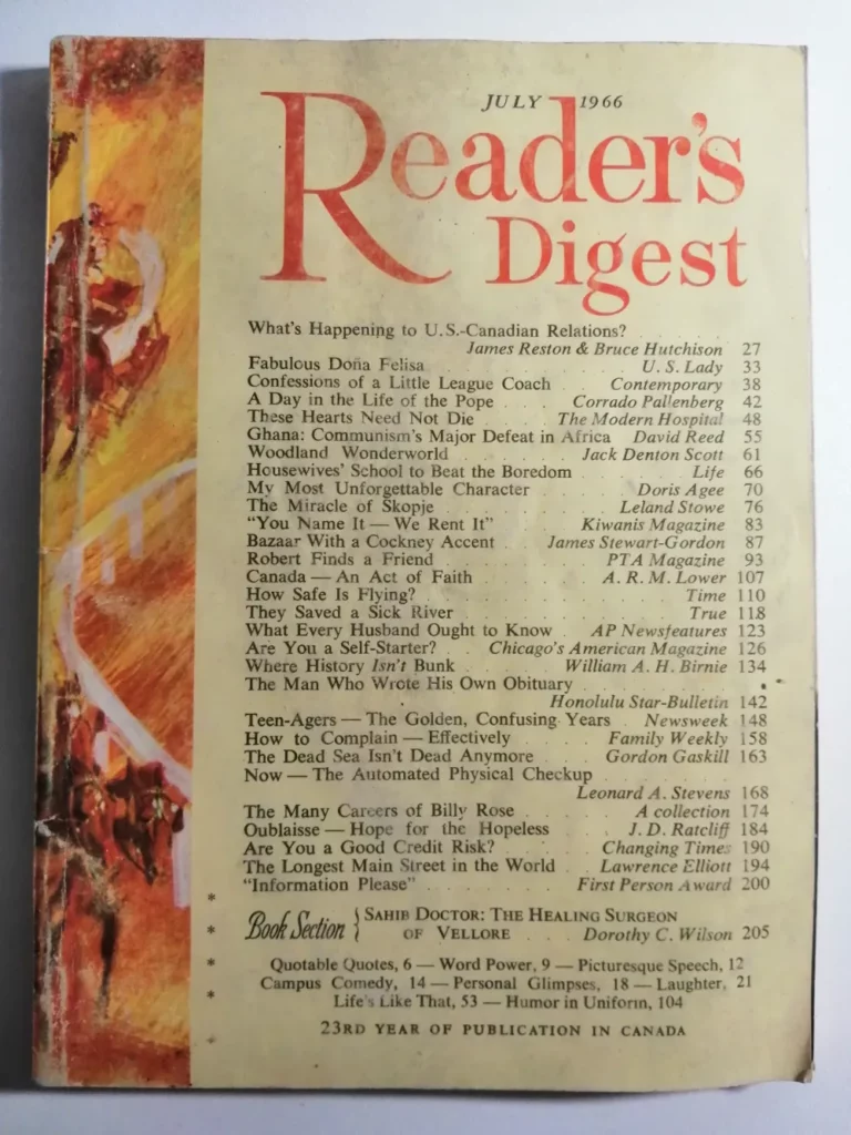 knjiga Reader's Digest Magazine July 1966
