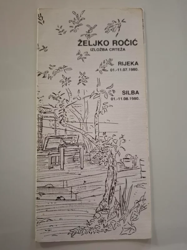 Željko Ročić - autorski oslikan prospekt izložbe crteža iz 1980 Rijeka, Silba