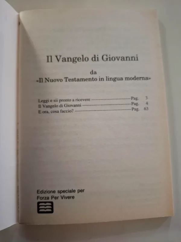 Il vangelo di Giovanni - Edizione speciale per Forza per Vivere - Slika 2