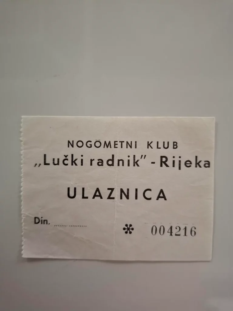 Stara ulaznica NK Lučki radnik RIJEKA (period Jugoslavije) - rijetkost