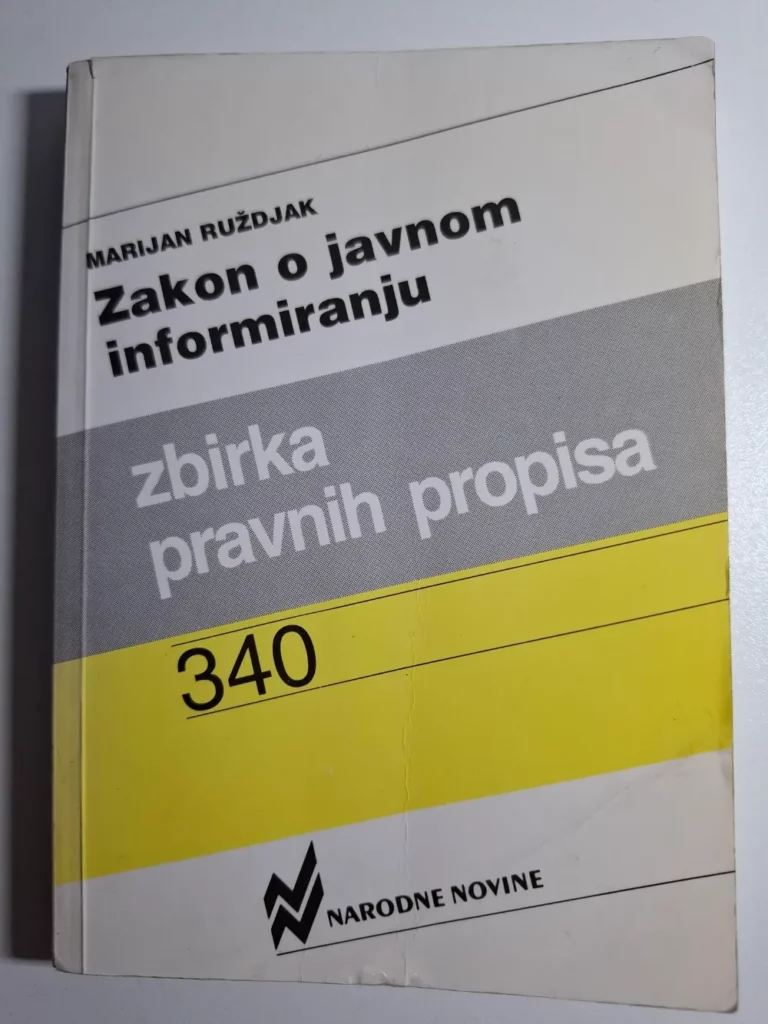 Zakon o javnom informiranju - Zbirka pravnih propisa , Narodne novine