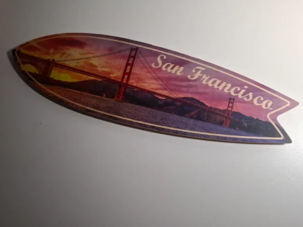 San Francisco "Golden Gate Bridge" drveni zidni ukras , d=40cm - Slika 3