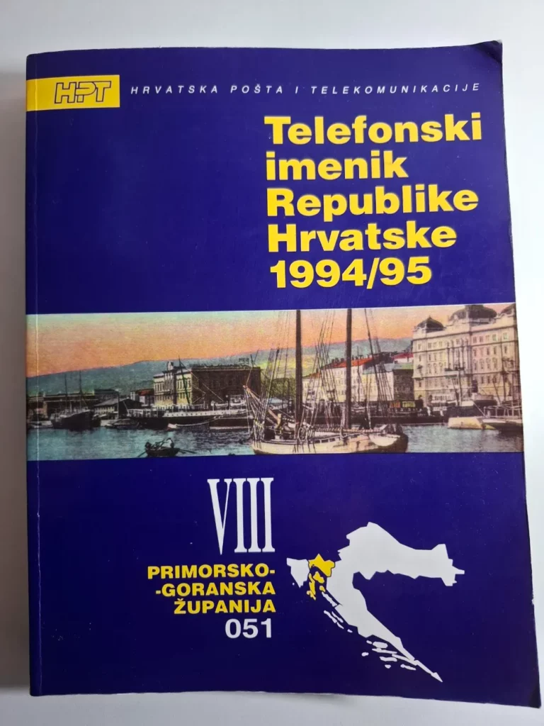 Telefonski imenik Republike Hrvatske 1994/05 - VIII Primorsko-goranska županije HPT Hrvatska pošta i telekomunikacije
