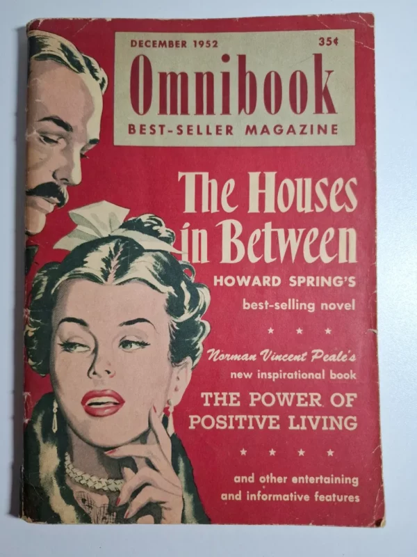 Omnibook best seller magazine 12/1952 - The Houses in Between (Howard Spring's best selling novel) + Norman Vincent Peale : The Power of positive living