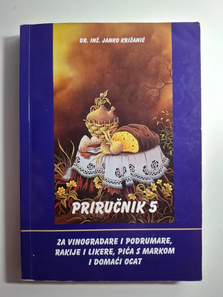 Priručnik 5 za vinogradare i podrumare, proizvodnju domaćih rakija, likere od ljekovitog bilja, pića s markom - whisky, votka, cognac - domaći, jabučni i vinski ocat / Janko Križanić
