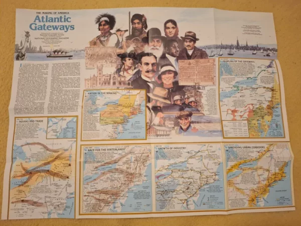 Karta / Mapa Atlantic Gateways SAD (USA) izlaz na Atlantik - Velika jezera - istočna obala SAD-a (veliki format) National Geographic - Slika 3