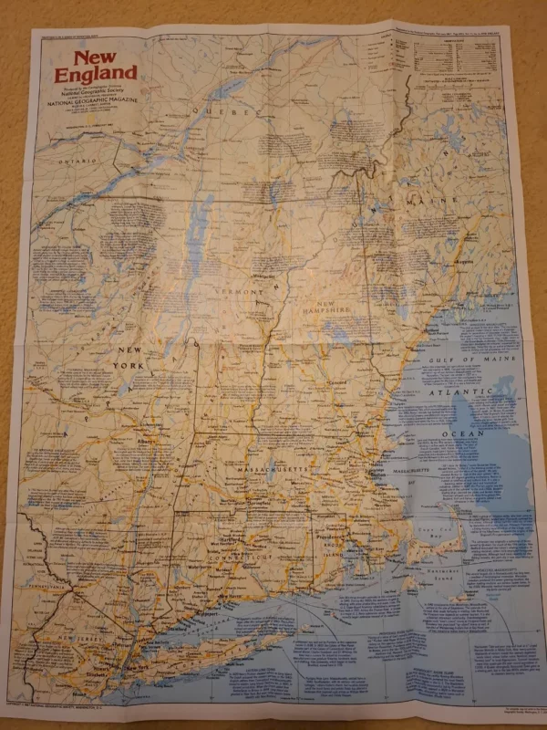 Karta / Mapa Making of America - New England (SAD) National Geographic - veliki format - Slika 3