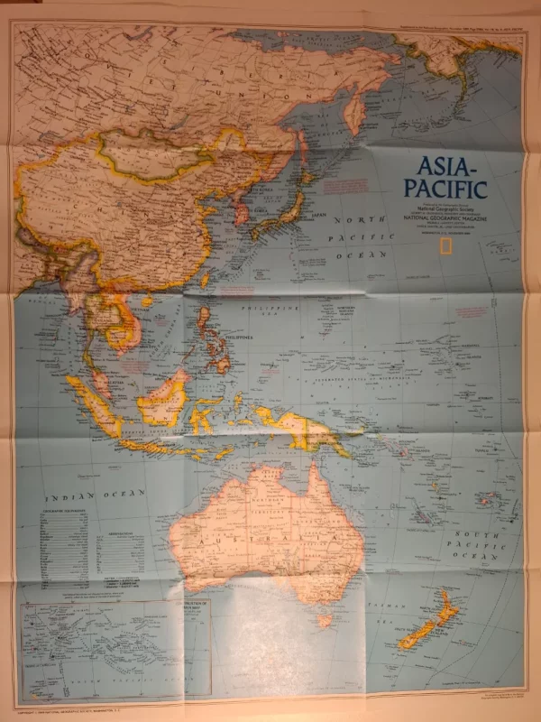Karta Asia-Pacific (Azija i Pacifik, Tihi ocean) - National Geographic - Slika 2