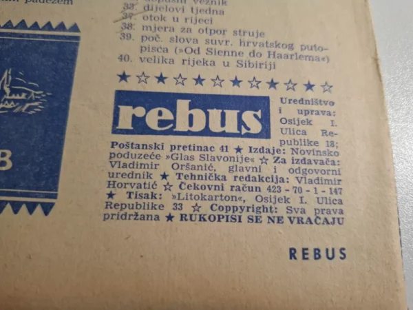 Rebus Osijek 1959 - Glas Slavonije (+ stara raklama Kandit na naslovnici) - Slika 3