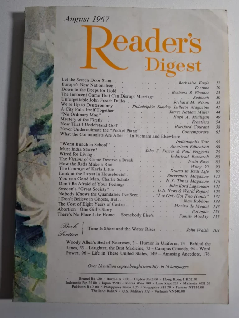 Reader’s Digest Magazine August 1967