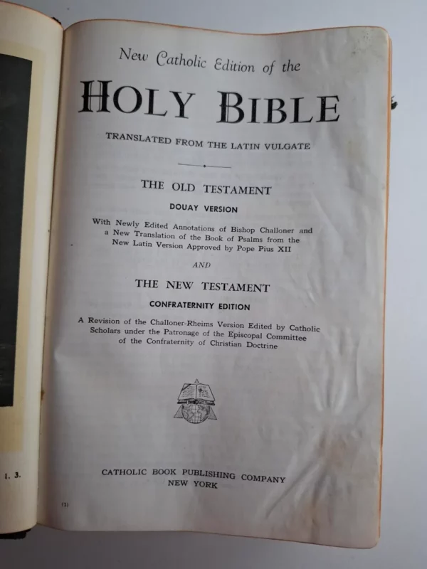 New Catholic Edition of HOLY BIBLE prijevod Vulgate , the Old Testament (Douay version) + the New Testament (Confraternity edition) - Slika 3