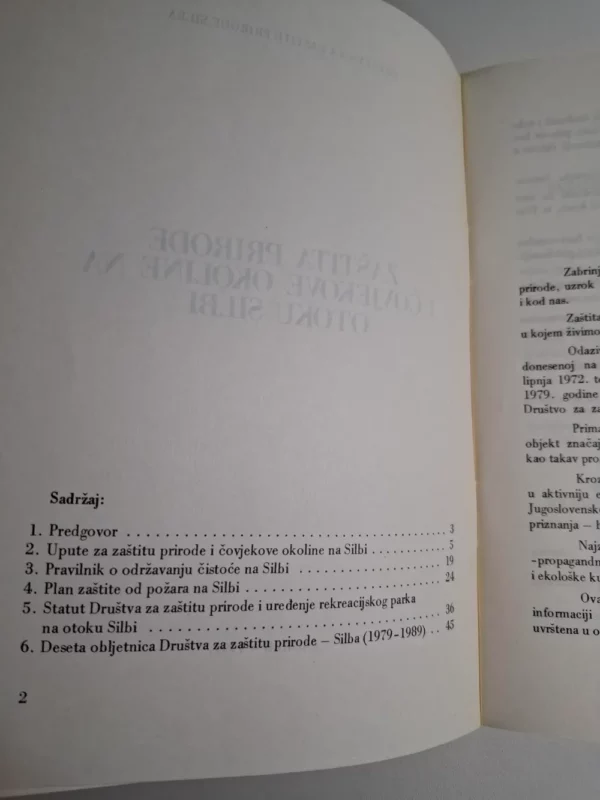 Zaštita prirode i čovjekove okoline na otoku Silbi 1991 - Društvo za zaštitu prirode Silba - Slika 2