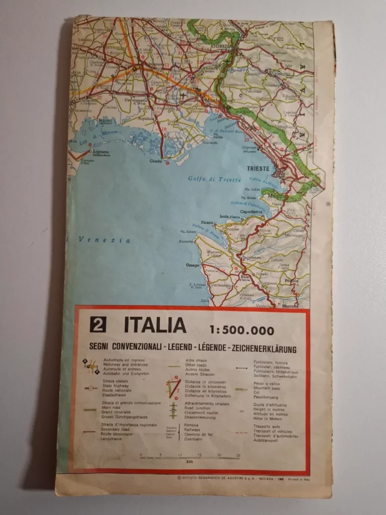 Karta / mapa sjeverne Italije - izdanje firme L'Assicuratrice Italiana (Italija)