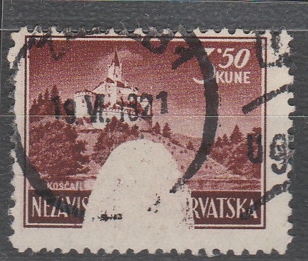 NDH 1943 Trakošćan sjajan slučajni tiskarski freak, otisak prsta