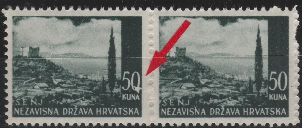 NDH 1941 Senj 50kn tipična greška "Šiljak strelice " TP IV Strpić (zvijezda) mnh**