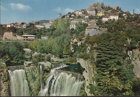 Razglednica JAJCE slapovi - žig jajce NIP Oslobođenje Sarajevo