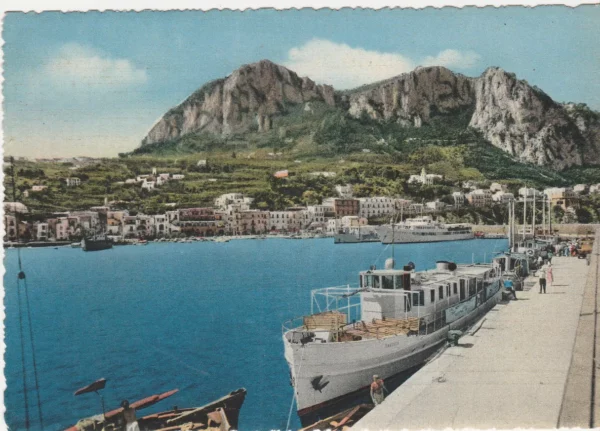 Razglednica Capri - Italija, brod u luci