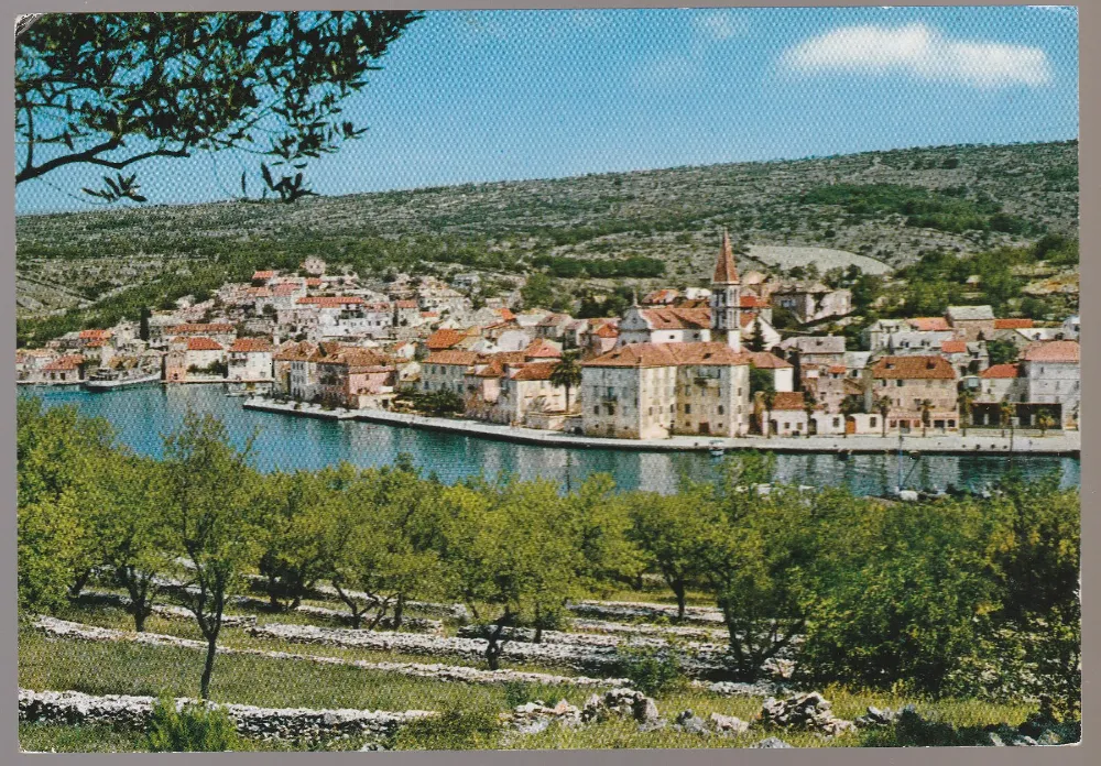 Razglednica i žig Milna Brač 1969