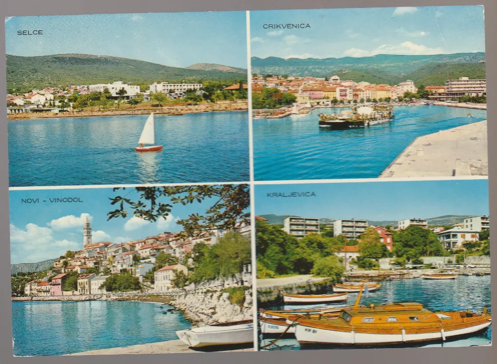 Razglednica Selce - Crikvenica - Kraljevina - Novi Vinodolski 1969