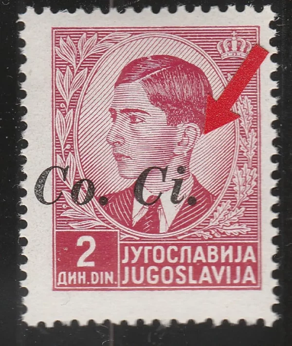 Aukcijska kvaliteta - Talijanska okupacija Ljubljane CO CI Lubiana 1941 - luxe greška "Petar s naušnicom" , Slovenija