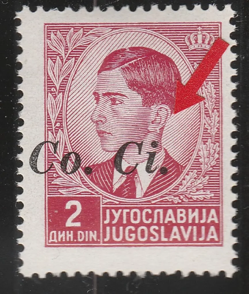 Aukcijska kvaliteta - Talijanska okupacija Ljubljane CO CI Lubiana 1941 - luxe greška "Petar s naušnicom" , Slovenija