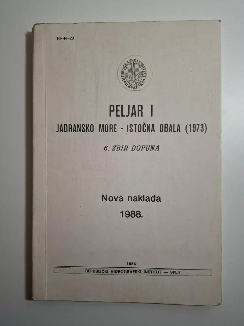 Peljar I Jadransko more - Istočna obala zbir dopuna Republički hidrografski institut Split
