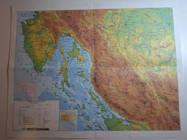 Regijska karta - Rijeka i šira okolica 1996 ŠK i Kartografija Učila