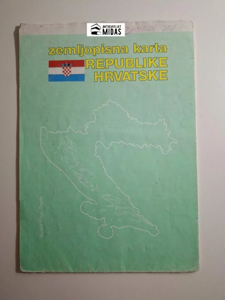 Zemljopisna karta Republike Hrvatske - mjerilo 11000000