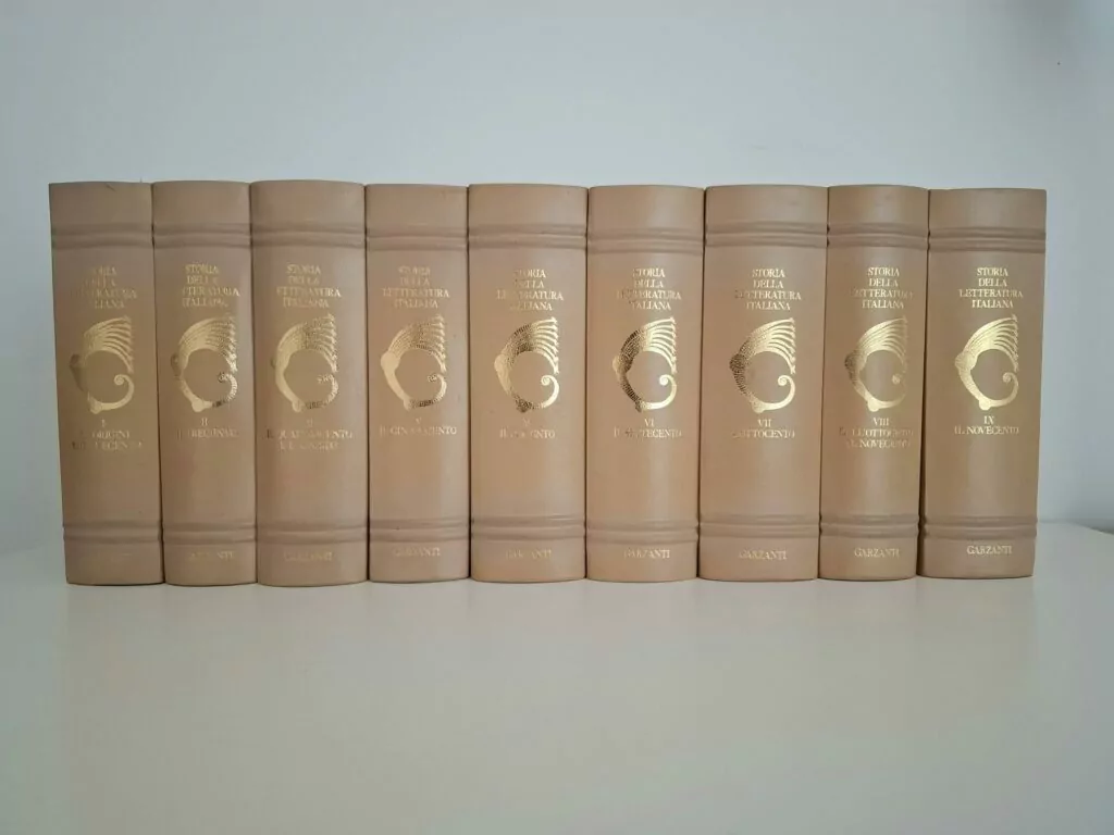 Storia della letteratura Italiana GARZANTI masivan komplet 1-9 , povijest talijanske književnosti od početaka do 20.stoljeća