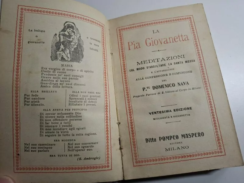 La pia giovinetta: meditazioni col modo d'ascoltare la santa messa e l'apparecchio alla confessione e comunione - Domenico Nava , 1856 godina - Slika 3