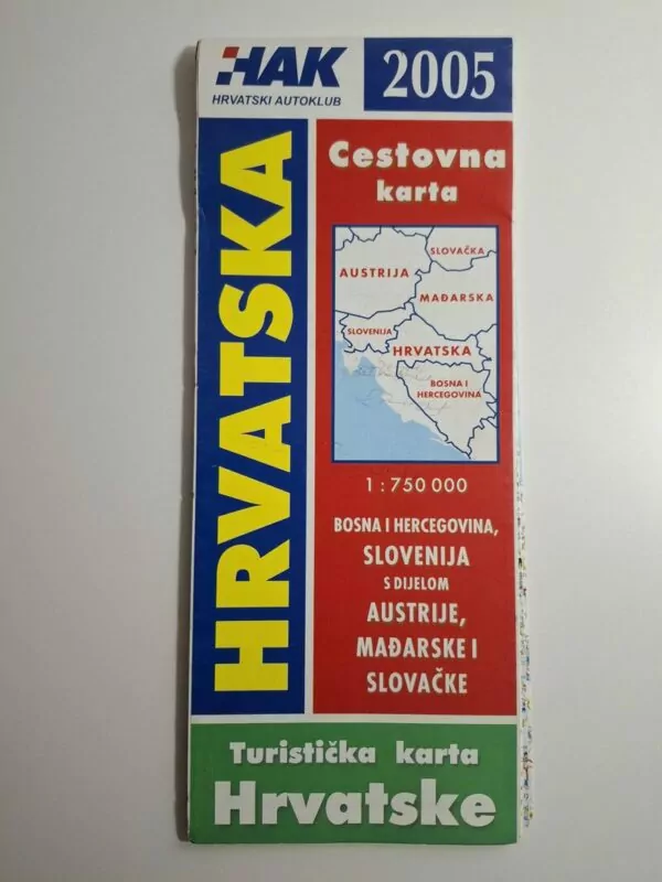 HAK Turistička karta Hrvatske i susjednih zemalja (BIH,Slovenija..)