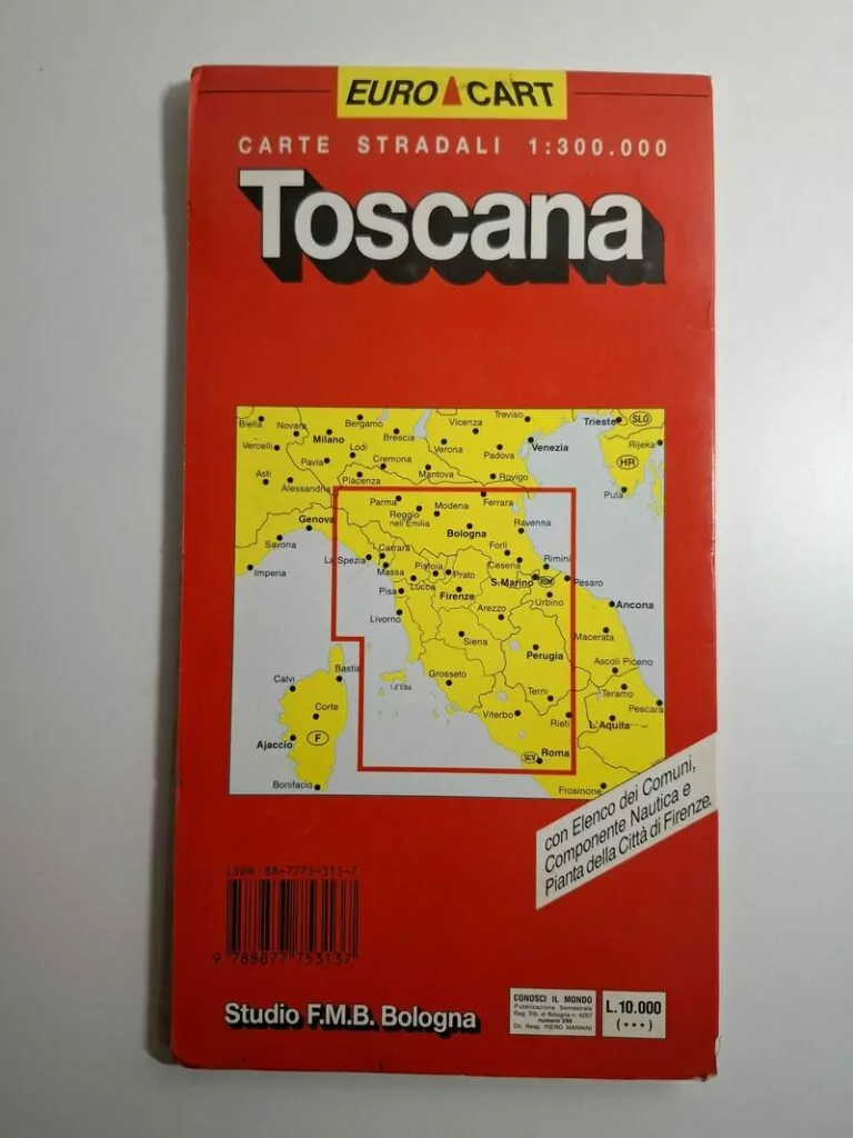 Toscana Toskana - carte stradali Euro Cart auto karta Italija