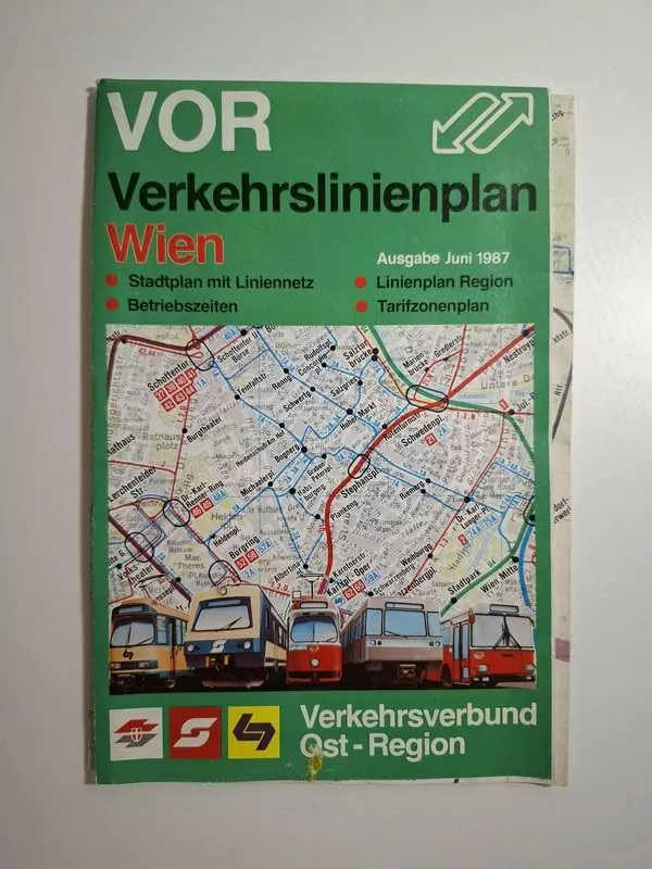 Wien - Map Verkehrslinienplan (Beč plan grada s putničkim prijevoznim linijama)