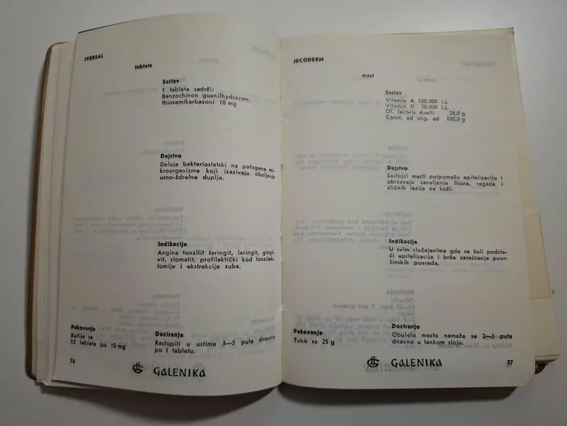 Farmaceutska knjižica : GALENIKA Beograd mali vedemecum 1964 , farmacija (ljekarništvo)