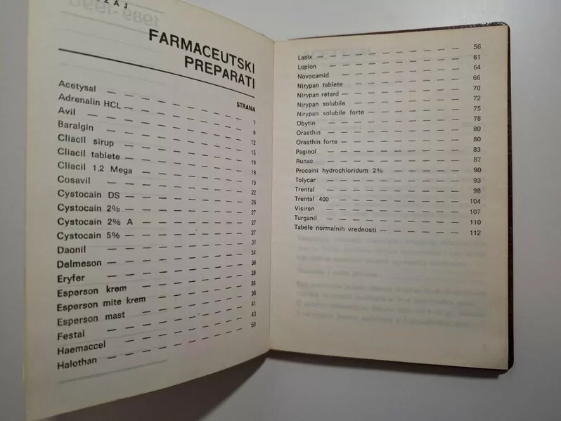 Farmaceutska knjižica JUGOREMEDIJA Zrenjanin vademecum , farmacija (ljekarništvo)