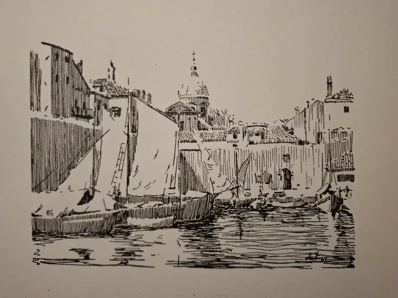 Dubrovnik veduta - grafika (stara gradska luka) 24x17 cm