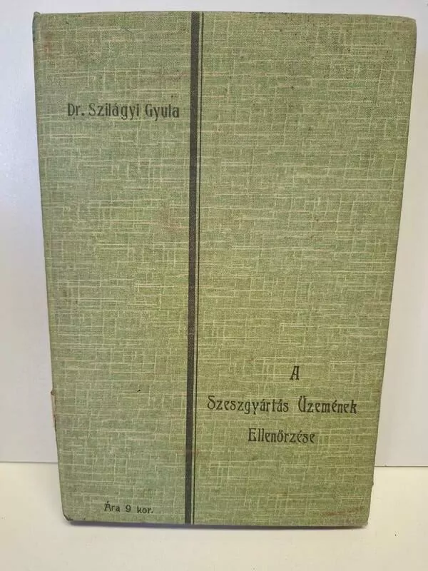 Szilágyi Gyula A szeszgyártás üzemének ellenőrzése 1906 (Inspekcija pogona za proizvodnju alkohola - destilerije)