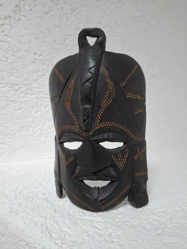 Afrička plemenska drvena maska (Jambo Kenya tribal dekoracija) ručno rezbarena