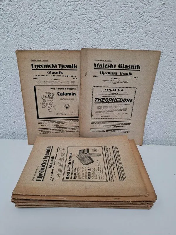 Liječnički Vjesnik - Staleški Glasnik 1922-1931 , lot 11 časopisa za staleška i zdravstvena pitanja
