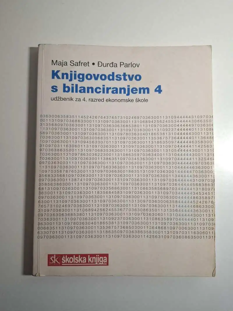 Maja Safret, Đurđa Parlov - Knjigovodstvo s bilanciranjem 4 udžbenik za četvrti razred ekonomske škole