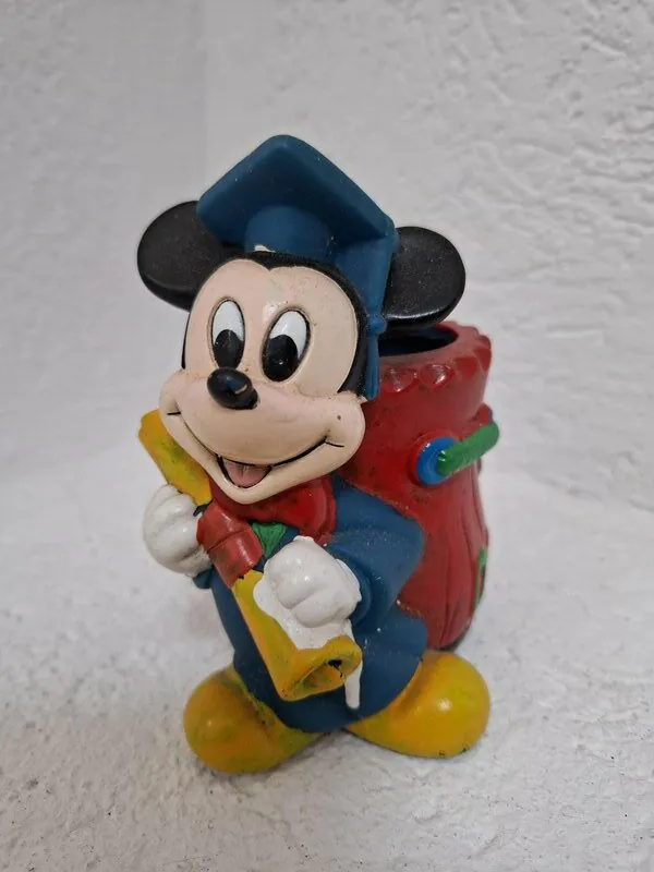 Vintage Disney Mickey Mouse držač za olovke i kemijske, za stol u uredu ili domu (1980-e)
